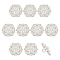 10Pcs 1-Hole Alloy Shank Buttons, with Plastic Imitation Pearls Bead, Flower, Silver, 17x18.5x9mm, Hole: 2.2mm