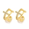 Brass Micro Pave Clear Cubic Zirconia Cuff Earrings for Women, Real 18K Gold Plated, 12.5x12mm