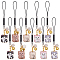 Cat & Flower Alloy Enamel Pendant Decoraions, Nylon Cord Hanging Ornaments, Mixed Color, 100mm, 5 colors, 2pcs/color, 10pcs/set