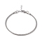 Non-Tarnish 304 Stainless Steel Bone Rope Chain Bracelet for Women, Stainless Steel Color, 7-1/4 inch(18.5cm), Wide: 2.3mm