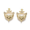 Brass Micro Pave Cubic Zirconia Charms KK-R132-013-NF-1