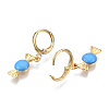 Brass Enamel Huggie Hoop Earrings EJEW-T014-19G-03-NF-3