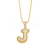 Brass Micro Pave Cubic Zirconia Pendant Necklaces PW-WG99827-10-1