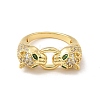 Green Cubic Zirconia Leopard Finger Ring RJEW-I092-08G-2