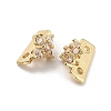 Rack Plating Brass Micro Pave Clear Cubic Zirconia Connector Charms KK-F864-06G1-2