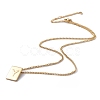 Titanium Steel Initial Letter Rectangle Pendant Necklace for Men Women NJEW-E090-01G-25-2