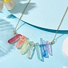 Dyed Colorful Natural Quartz Crystal Bullet Pendant Necklaces NJEW-JN04622-2