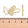 Brass Micro Pave Clear Cubic Zirconia Toggle Clasps KK-N254-149G-4