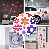 PVC Daisy Flower Picture Stickers STIC-WH0004-21-5