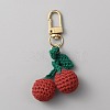 Cherry Wool Knitting Pendant Decorations HJEW-WH0068-12C-1