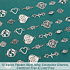   120Pcs 12 Styles Tibetan Style Alloy Connector Charms TIBE-PH0001-45-4