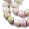 Opaque Crackle Glass Round Beads Strands GLAA-T031-01H-2