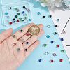 Unicraftale 48Pcs 8 Colors Electroplated Natural Quartz Stainless Steel Faceted Flower Connector Charms STAS-UN0056-91-4