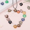 20Pcs 10 Style Heart Natural Gemstone Pendants G-LS0002-16-7