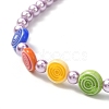 Round Glass Pearl Beads Stretch Bracelet BJEW-JB07073-3