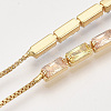 Adjustable Brass Cubic Zirconia Slider Bracelets BJEW-S142-01B-G-3
