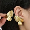 201 Natural Stainless Steel Butterfly with Natural Tiger Eye Stud Earrings EJEW-D084-08G-2
