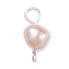 Natural Freshwater Pearl Connector Charms PALLOY-JF01404-01-2
