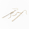 Brass Micro Pave Clear Cubic Zirconia Earring Hooks KK-S356-136G-NF-2