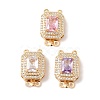 Brass Micro Pave Cubic Zirconia Box Clasps KK-B100-056G-1