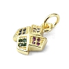 Brass Micro Pave Colorful Cubic Zirconia Pendants KK-H475-16G-01-2