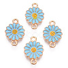 Zinc Alloy Enamel Sunflower Connector Charms ENAM-E011-01KCG-01-2