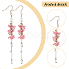 ANATTASOUL 3 Pairs 3 Colors Alloy Flower Tassel Dangle Earrings for Women EJEW-AN0002-80-3