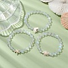 3Pcs Beach Dolphin & Turtle & Starfish Dyed Synthetic Turquoise Bead Bracelets BJEW-JB10251-2