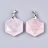 Natural Rose Quartz Pendants G-T131-27E-2