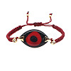 Horse Eye with Evil Eye Acrylic Braided Bead Bracelet BJEW-BB7272425-L-1