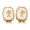 Brass with Natural Shell Box Clasps KK-G505-01G-1