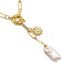 Natural Baroque Pearl Keshi Pearl Lariat Necklaces NJEW-JN03042-17