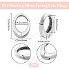 Beebeecraft 2Pcs 925 Sterling Silver Spring Gate Rings STER-BBC0006-74B-2