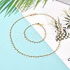 304 Stainless Steel Enamel Curb Chain Necklaces & Bracelet Set SJEW-JS01218-4