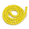 Opaque Solid Color Glass Beads Strands GLAA-Q080-4mm-B10-2