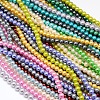 Eco-Friendly  Dyed Glass Pearl Round Bead Strands HY-A002-8mm-M-1