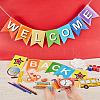 CRASPIRE 2 Sets 2 Styles Welcome Come Back & School Supplies Paper Banners DIY-CP0009-68-3