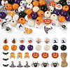  13 Styles Halloween Spray Painted Natural Wood Beads WOOD-TA0001-85-2