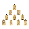 10Pcs 1 style Brass Micro Pave Clear Cubic Zirconia Tarot Card Pendants ZIRC-LS0001-01G-2