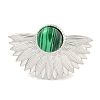 304 Stainless Steel Synthetic Malachite Cuff Rings G-Z056-07P-05-2