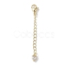 Brass Micro Pave Clear Cubic Zirconia Chain Extender KK-G491-52B-G-1