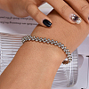 Rhodium Plated 925 Sterling Silver Round Beaded Stretch Bracelets for Women DS4468-1-4