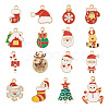 Pandahall 32Pcs 16 Styles Christmas Theme Alloy Enamel Pendants ENAM-TA0001-64-2