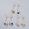 Brass Dangle Stud Earrings EJEW-JE03297-M-1