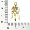 Rack Plating Real 18K Gold Plated Brass Micro Pave Clear Cubic Zirconia Pendants KK-B084-13G-02-3