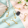 10Pcs 10 Color Tibetan Style Alloy Angeltee with ABS Plastic Imitation Pearl Beaded Charms Keychains KEYC-PH01510-5