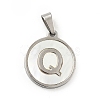 304 Stainless Steel with White Shell Pendants STAS-G268-01Q-P-2