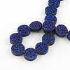Flat Round Electroplated Matte Non-magnetic Synthetic Hematite Bead Strands X-G-R259-59B-2