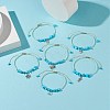 Ocean Theme Synthetic Turquoise Anklets Set AJEW-AN00506-2