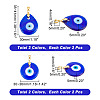 ARRICRAFT 8Pcs 4 Style Handmade Lampwork Evil Eye Pendants FIND-AR0003-27-2